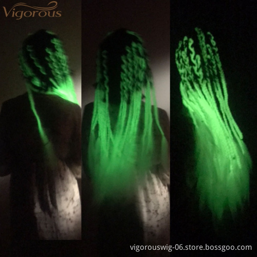 Vigorous Synthetic Jumbo Braids Shining Hair Neon Glowing Hair Florescent Light Braiding Hair in the Darkness 24inch 100g